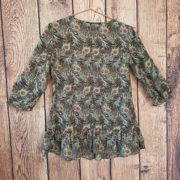 Liberty of London Gray 3/4 sleeve top size M - Picture 2 of 5